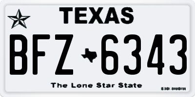 TX license plate BFZ6343