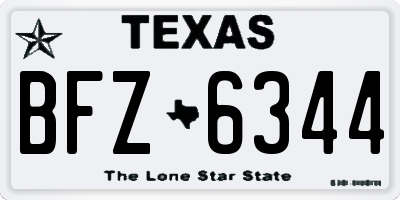 TX license plate BFZ6344