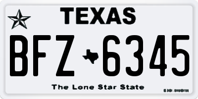 TX license plate BFZ6345