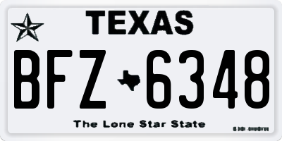 TX license plate BFZ6348