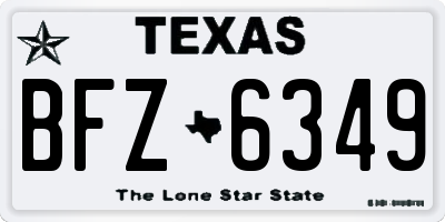 TX license plate BFZ6349