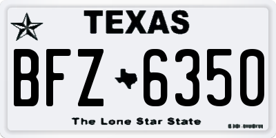 TX license plate BFZ6350