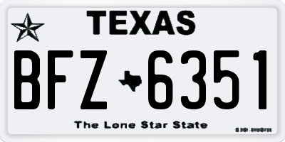 TX license plate BFZ6351
