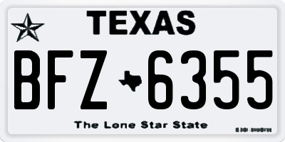 TX license plate BFZ6355