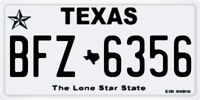 TX license plate BFZ6356