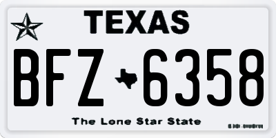 TX license plate BFZ6358