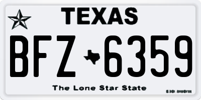 TX license plate BFZ6359