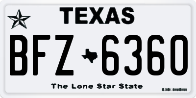 TX license plate BFZ6360