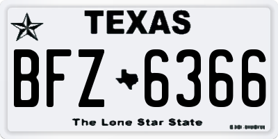 TX license plate BFZ6366