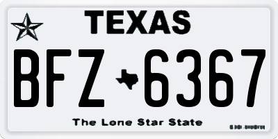 TX license plate BFZ6367