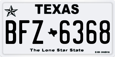 TX license plate BFZ6368