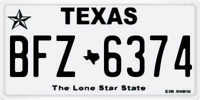 TX license plate BFZ6374