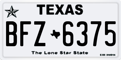TX license plate BFZ6375