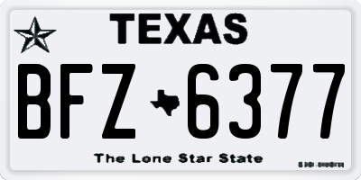 TX license plate BFZ6377