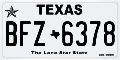 TX license plate BFZ6378