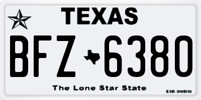 TX license plate BFZ6380