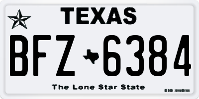 TX license plate BFZ6384