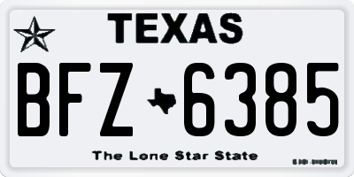 TX license plate BFZ6385