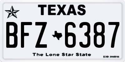 TX license plate BFZ6387