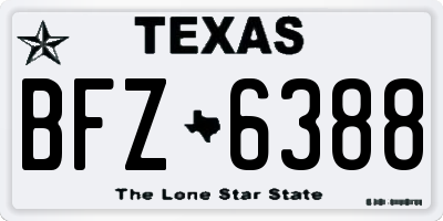 TX license plate BFZ6388