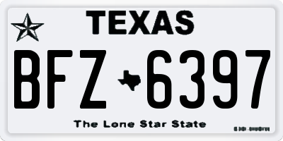 TX license plate BFZ6397