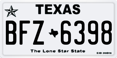 TX license plate BFZ6398