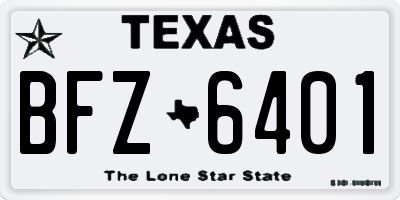 TX license plate BFZ6401