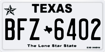 TX license plate BFZ6402