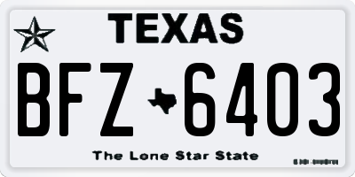 TX license plate BFZ6403