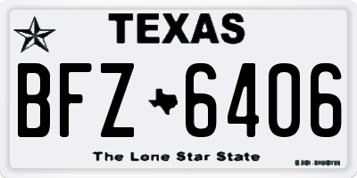 TX license plate BFZ6406