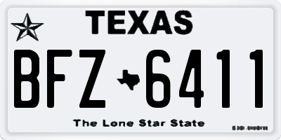 TX license plate BFZ6411