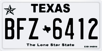 TX license plate BFZ6412