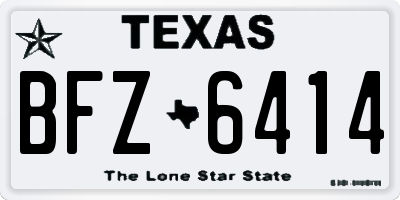 TX license plate BFZ6414