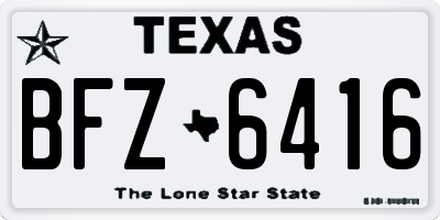 TX license plate BFZ6416