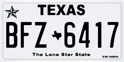 TX license plate BFZ6417