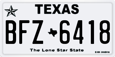 TX license plate BFZ6418