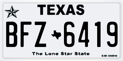 TX license plate BFZ6419