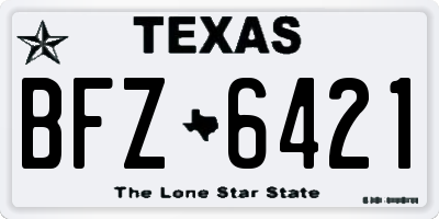 TX license plate BFZ6421