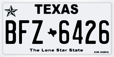 TX license plate BFZ6426