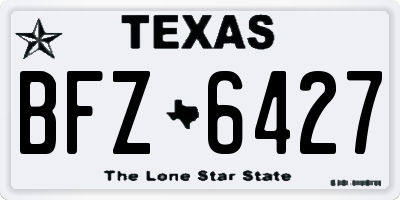 TX license plate BFZ6427