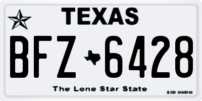 TX license plate BFZ6428