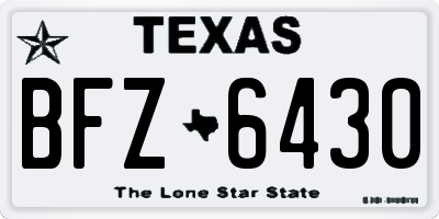 TX license plate BFZ6430