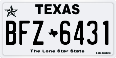 TX license plate BFZ6431