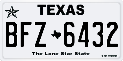 TX license plate BFZ6432