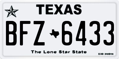 TX license plate BFZ6433