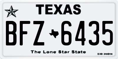 TX license plate BFZ6435