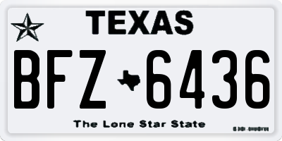 TX license plate BFZ6436