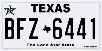 TX license plate BFZ6441