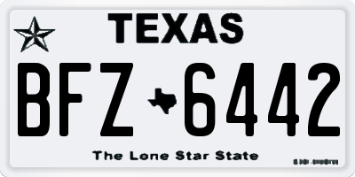 TX license plate BFZ6442