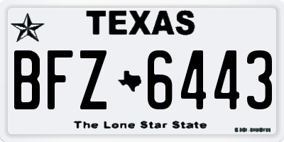 TX license plate BFZ6443